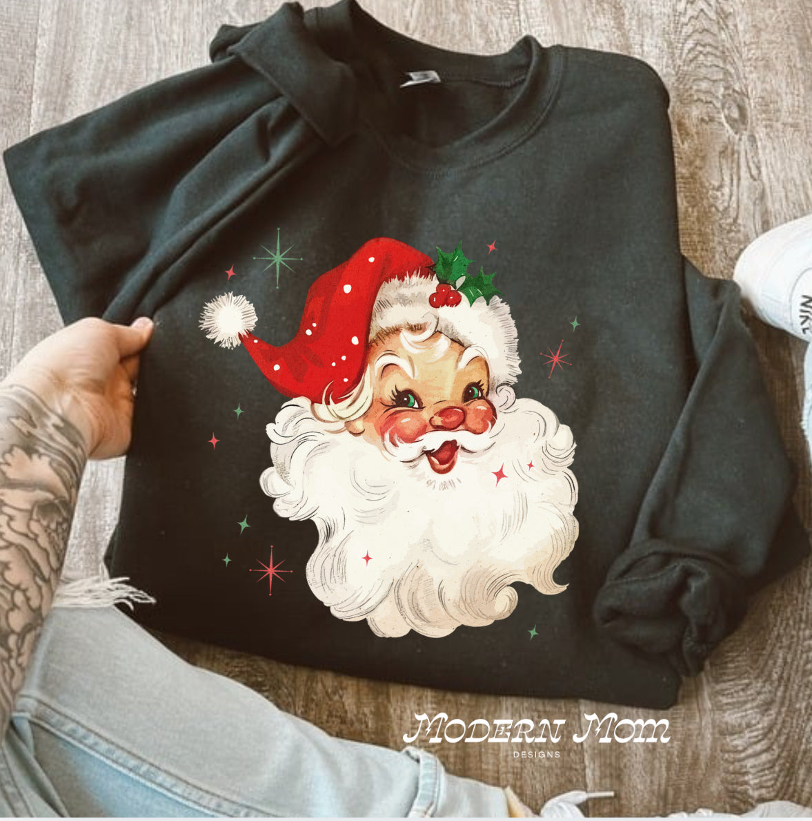 Vintage santa (tee, crewneck or hoodie )