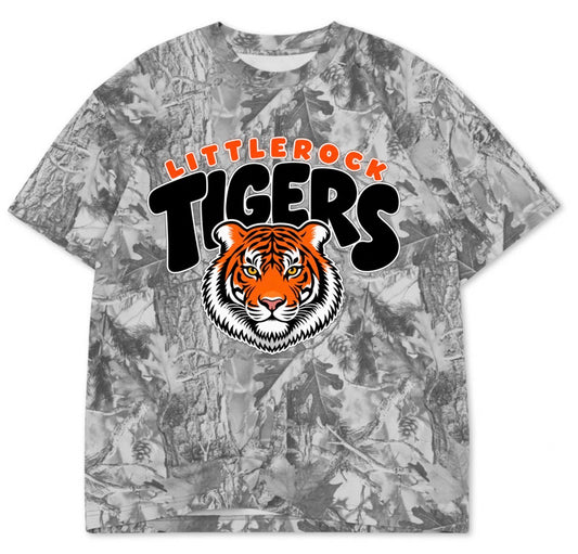 Littlerock Tigers premium grey camo tee (youth XS-Adult 4XL)