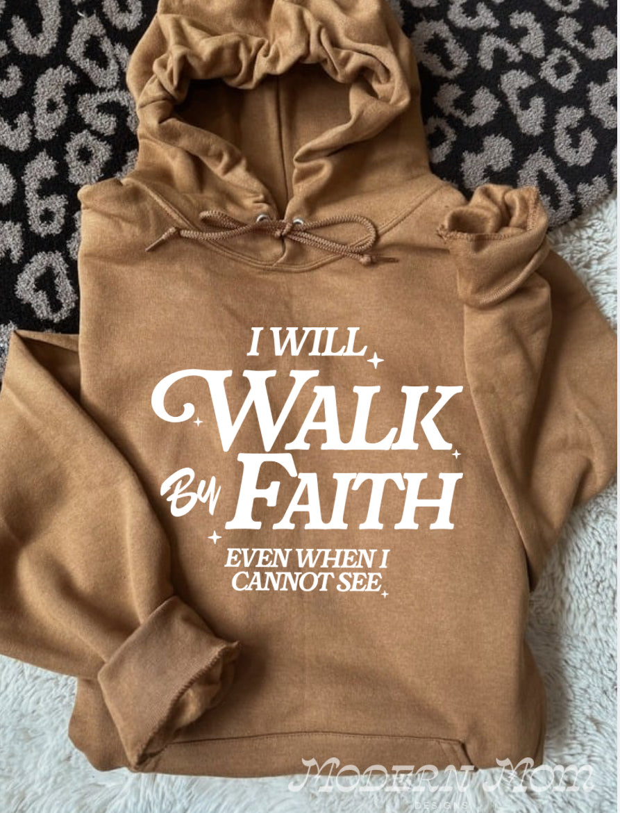 I will walk by gaith golden pecan (tee, crewneck & hoodie)