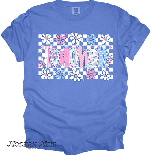 Teacher -checkered floral