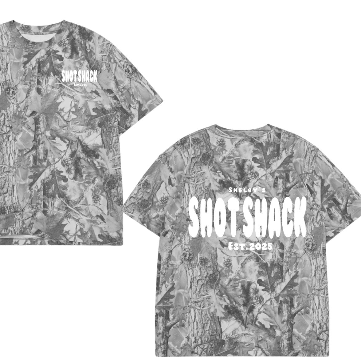 Shelby’s shot shack pattern tee