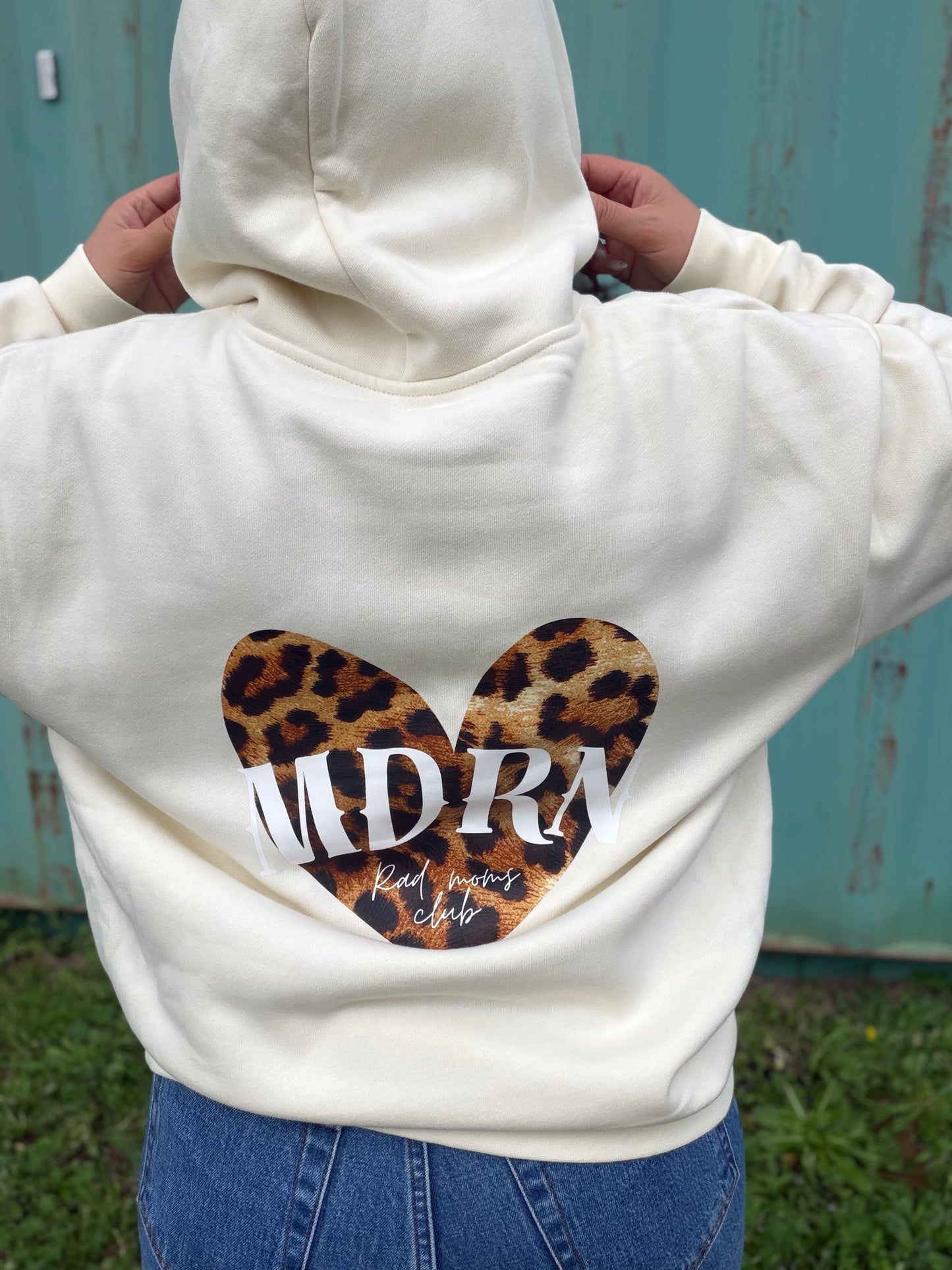 MDRN: Rad moms club leopard hoodie