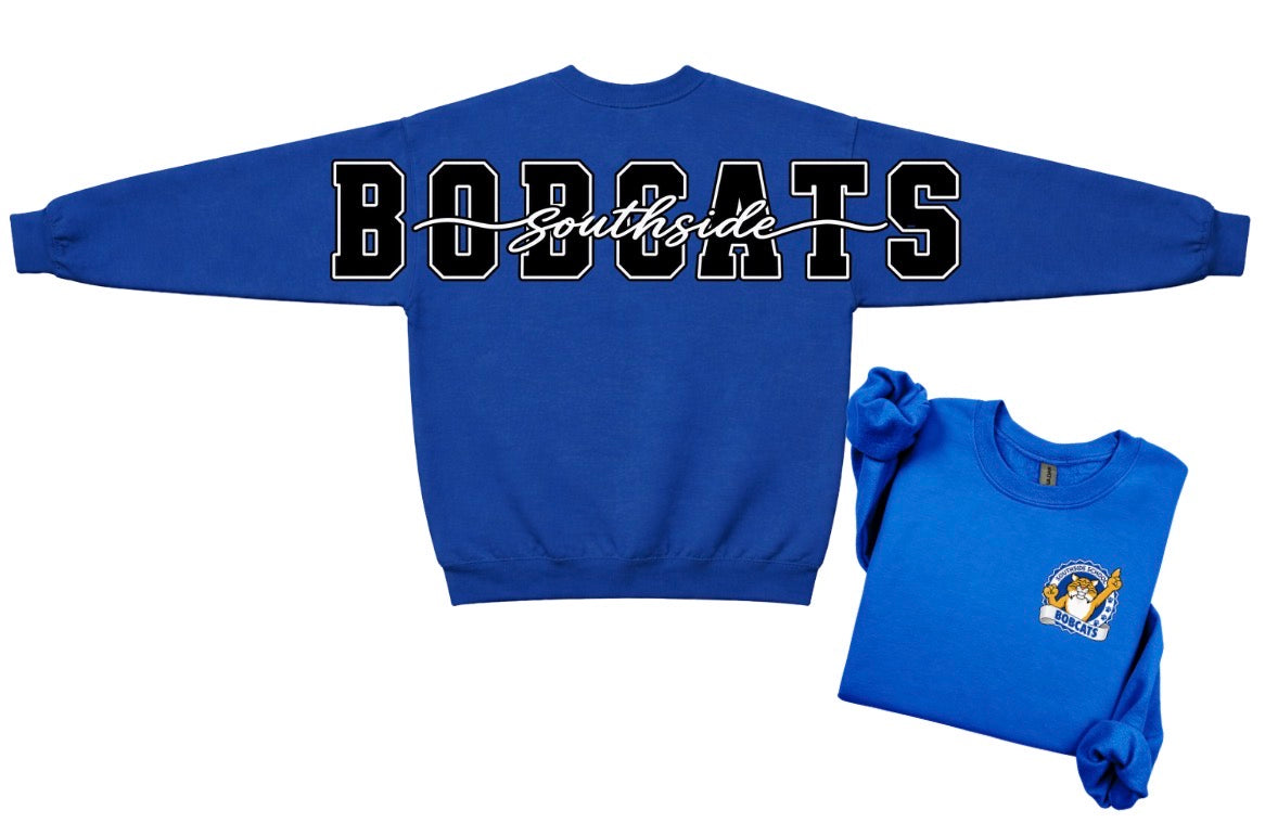 Southside bobcats crewneck with big back print