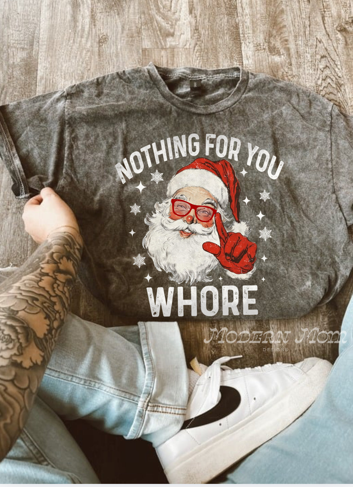 Nothing for you whore acid wash tee