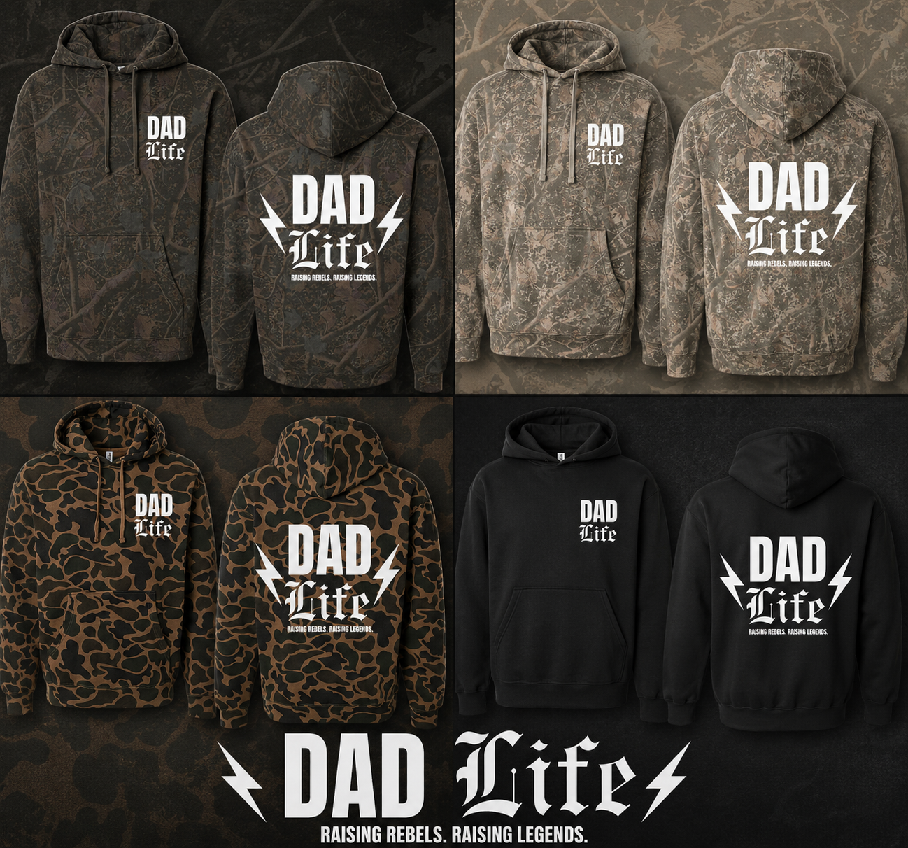 Dad life. Raising rebels. Raising legends. Premium hoodie