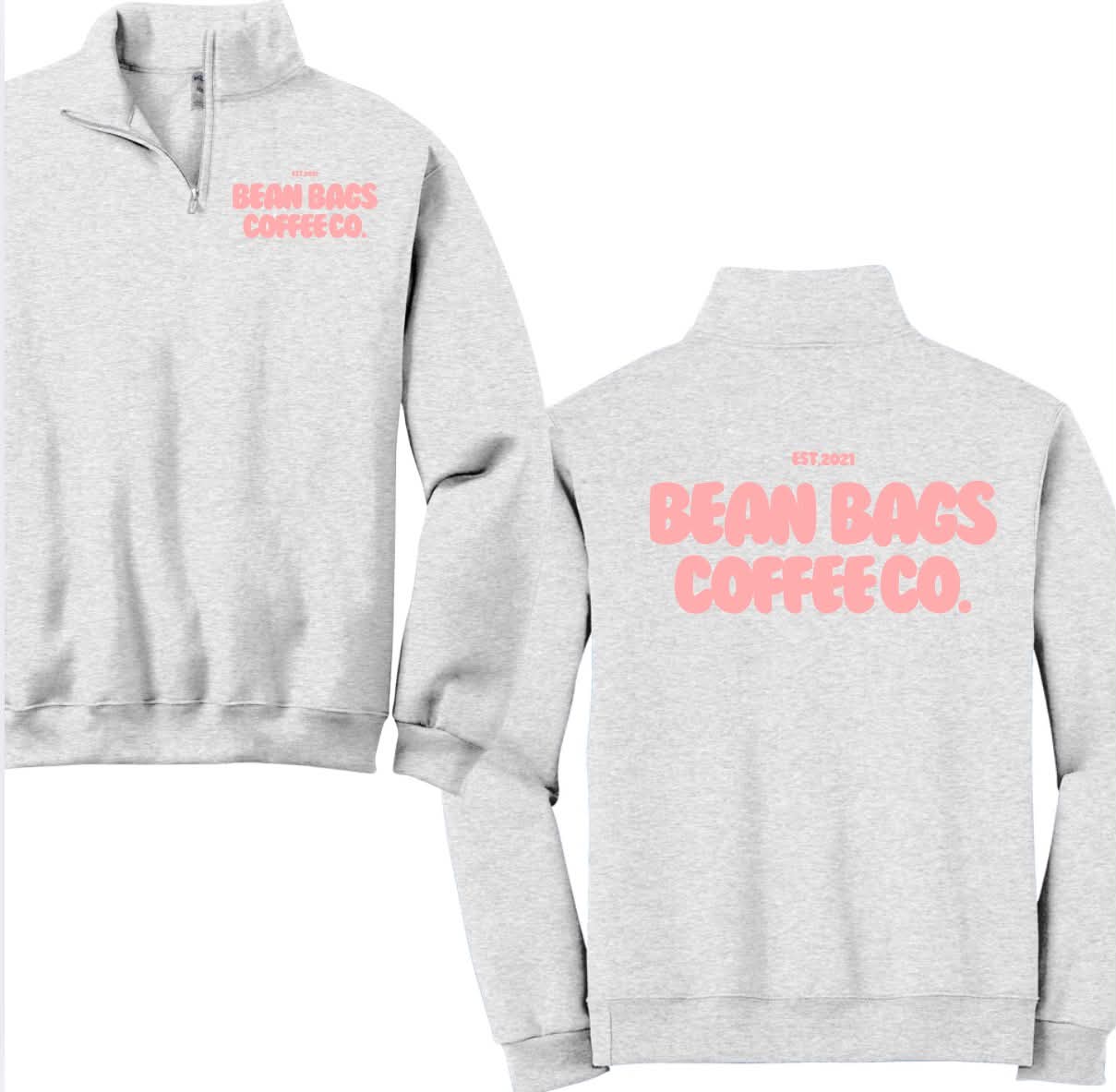 Bean Bags Coffee Co. bubble print quarter zip