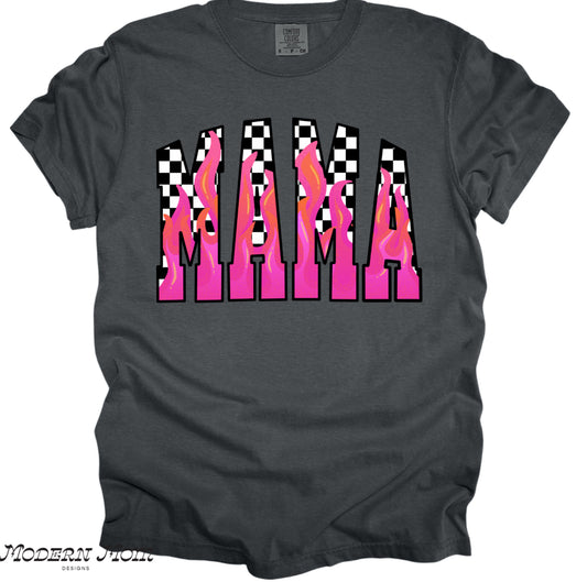 Mama neon pink flames