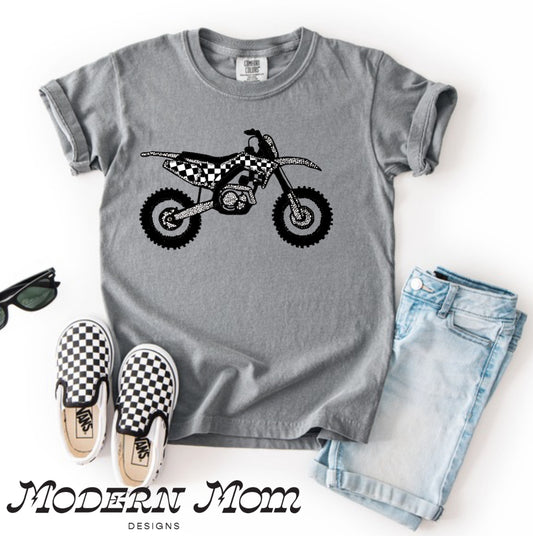 Blinged out Dirt bike grey(toddler-Youth)