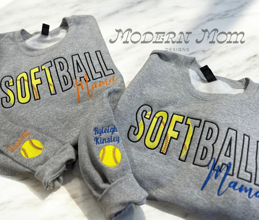 Embroidered CUSTOM sports crewneck with sleeve name(PLEASE ALLOW 15 business days for these to ship)