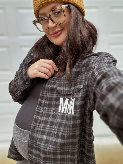 Modern mom exclusive mother-hood butterfly logo flannel