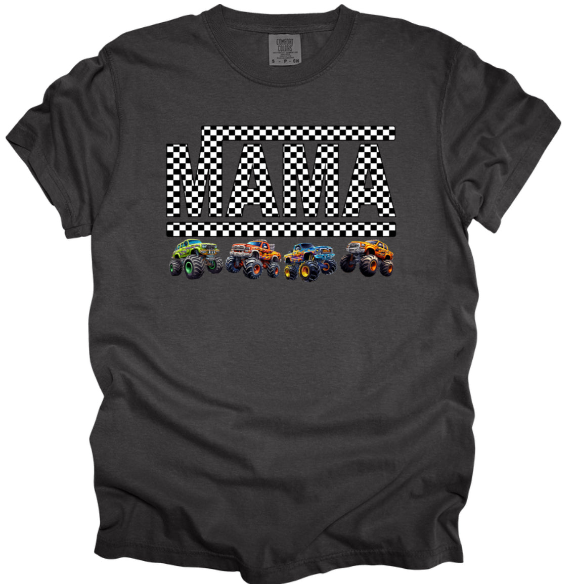 Mama checkered monster trucks