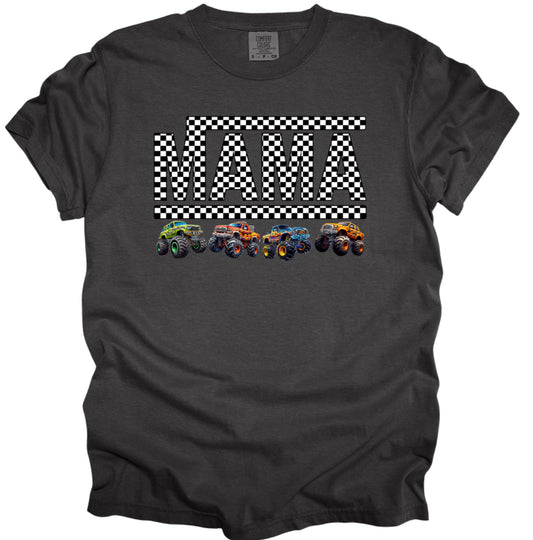 Mama checkered monster trucks