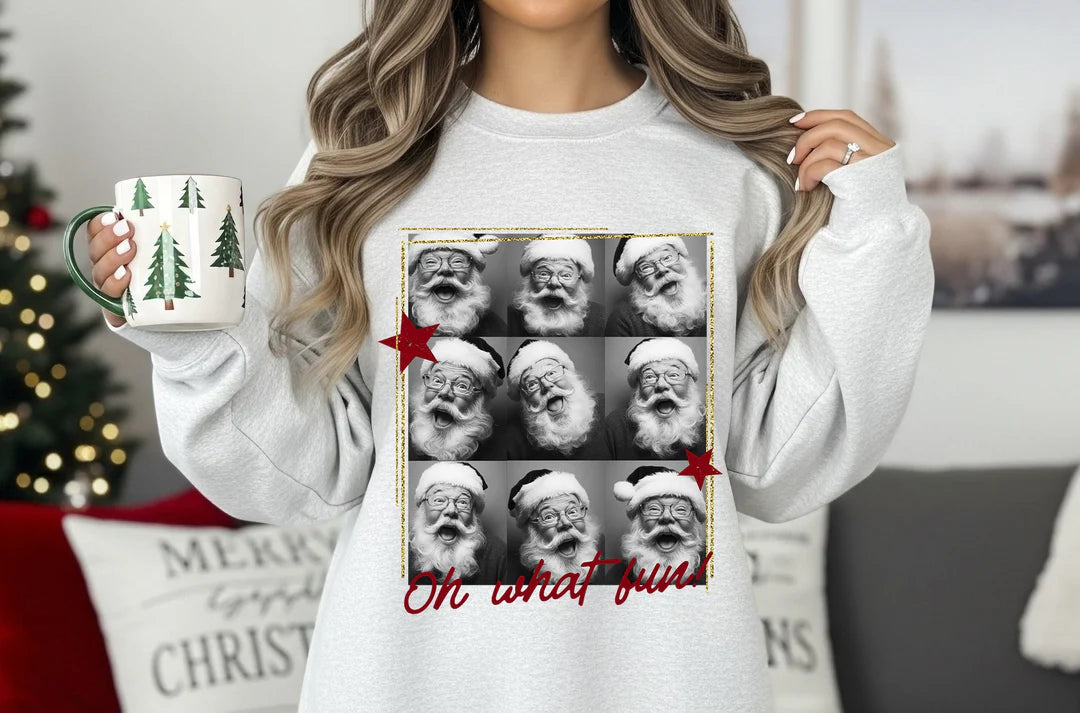 Santa selfies (tee, crewneck or hoodie )