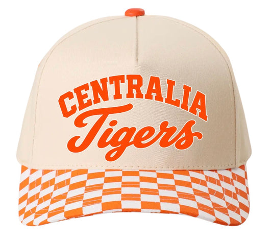 Centralia Tigers checkered hat (screen print)