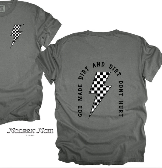 God made dirt and dirt don’t hurt checkered bolt