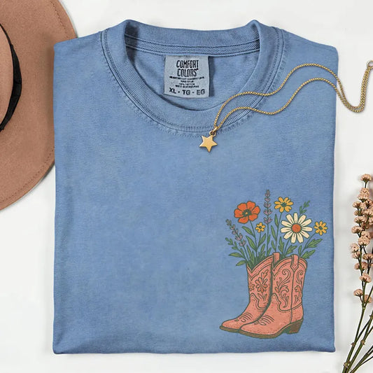 Floral cowgirl boots (tee shirt, crewneck or hoodie)