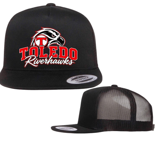 Toledo Riverhawks flat bill SnapBack trucker hat (screen print)