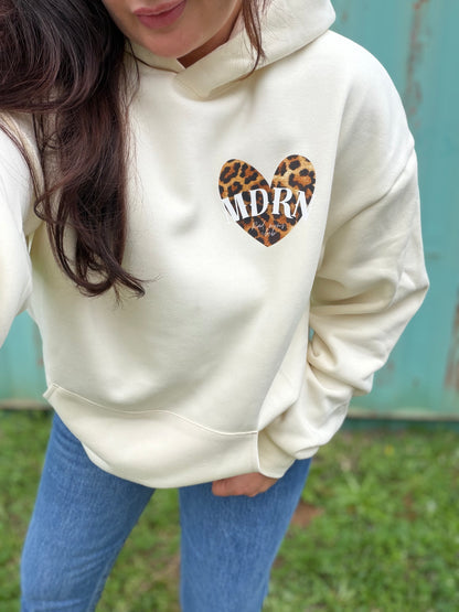 MDRN: Rad moms club leopard hoodie