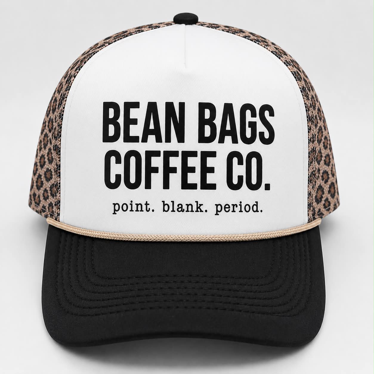 Bean Bags Coffee Co. Point black period foam trucker