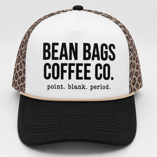 Bean Bags Coffee Co. Point black period foam trucker