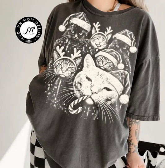 Christmas kitties (tee shirt, crewneck or hoodie)