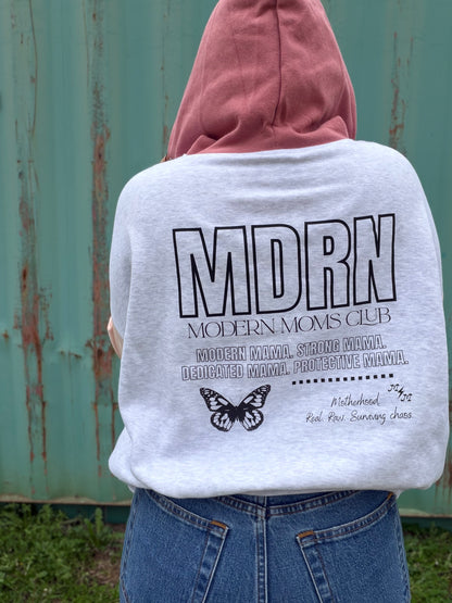 MDRN pink boxy cropped hoodie