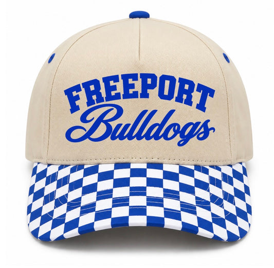 Freeport Bulldogs checkered hat (screen print)