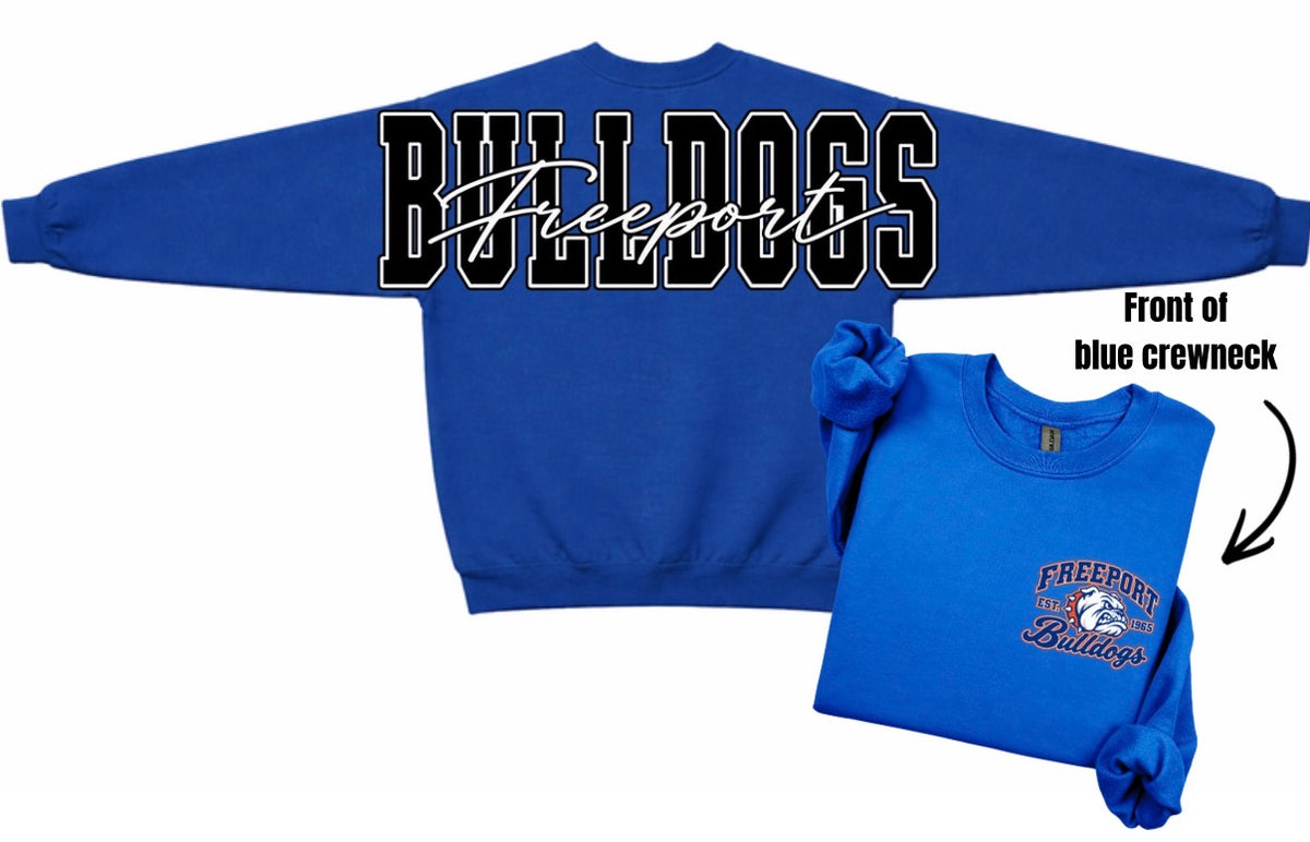 Freeport Bulldogs crewneck with big back print