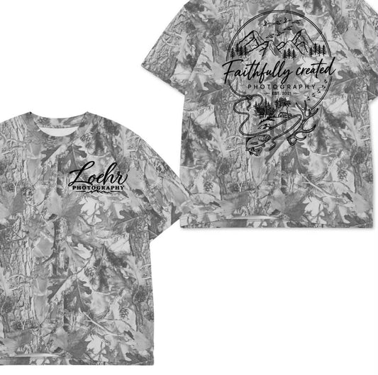 Loehr Photography oversized boxy fit premium grey camo tee shirt