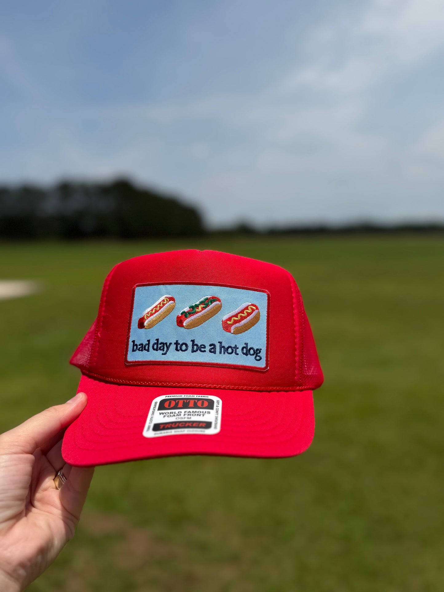Bad day to be a hot dog trucker hat-red