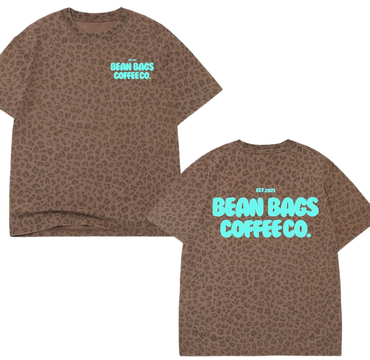 Bean bags coffee co. Leopard tees