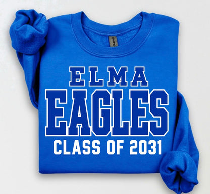 Elma Eagles class of 2031 YOUTH (tee shirt, crewneck or hoodie)
