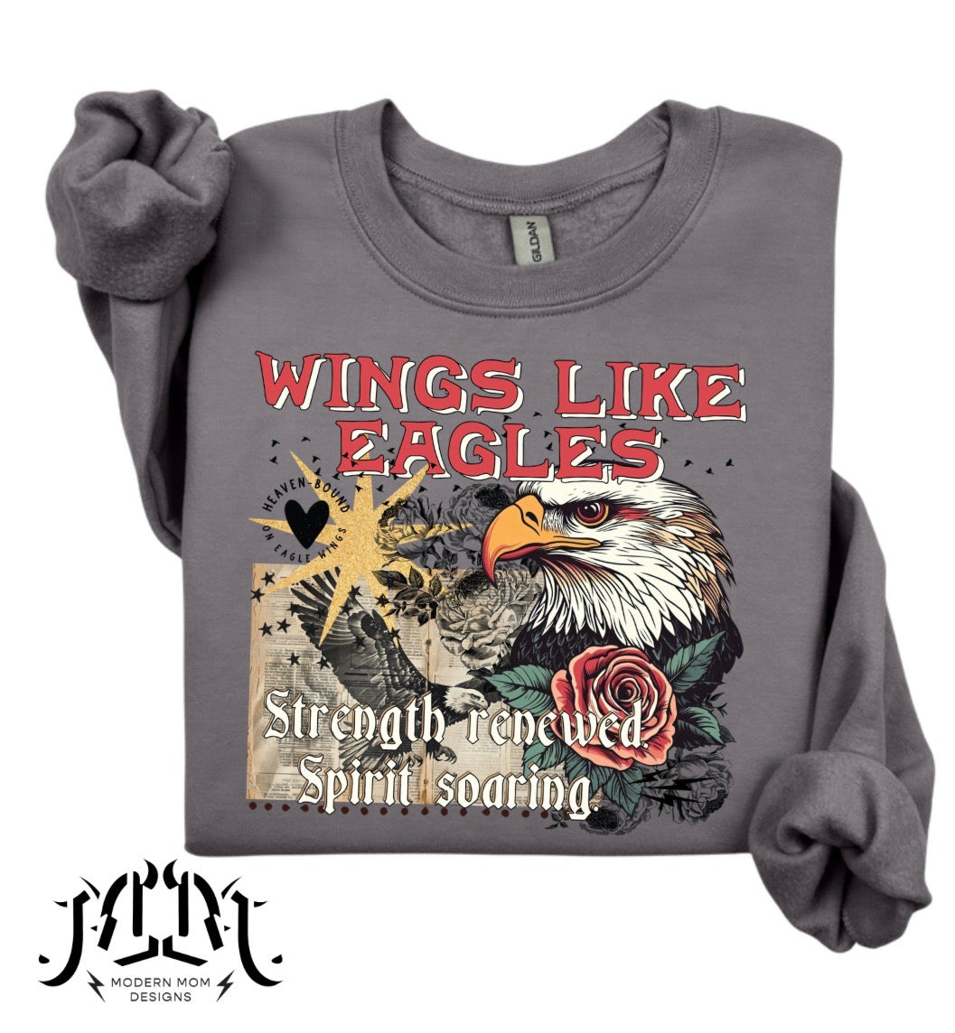 Wings like eagles (tee, crewneck or hoodie)