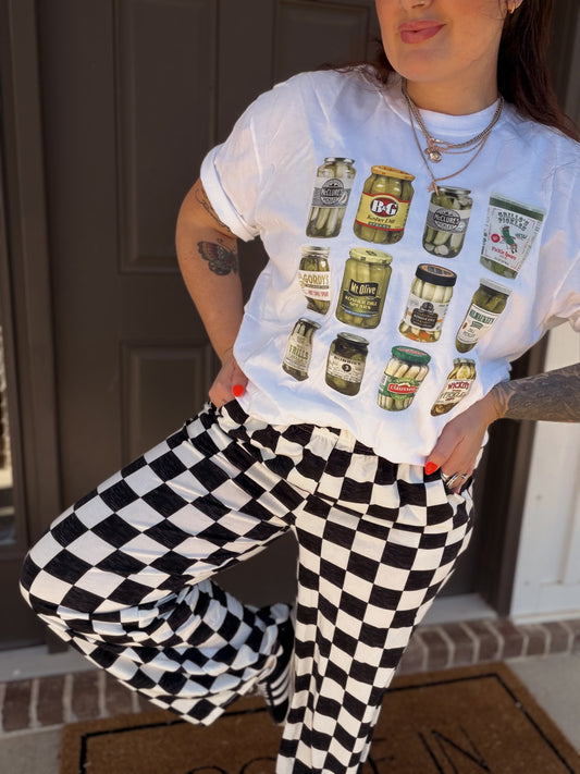 Checkered high waisted pants