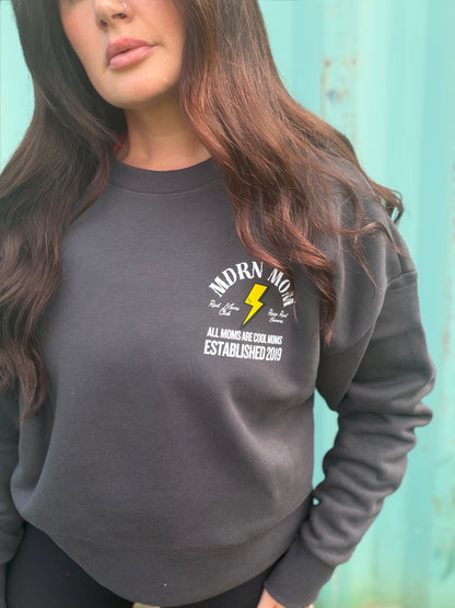 All moms are cool moms cropped crewneck sweatshirt