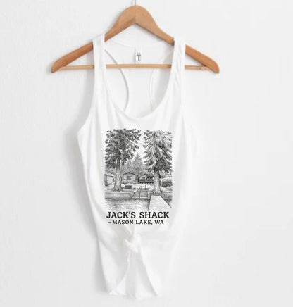 Jack’s Shack womens racerback fit tank top