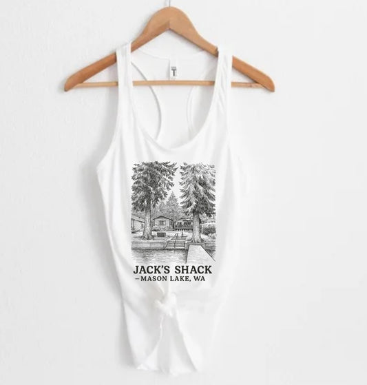 Jack’s Shack womens racerback fit tank top