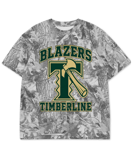 Timberline blazers boxy premium grey camo tee (youth XS-Adult 4XL)