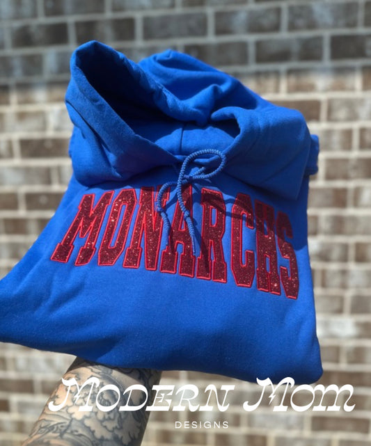 GLITTER CUSTOM (ANY NAME) HOODIE EMBROIDERED CREWNECK (PLEASE ALLOW 15 business days for these to ship)