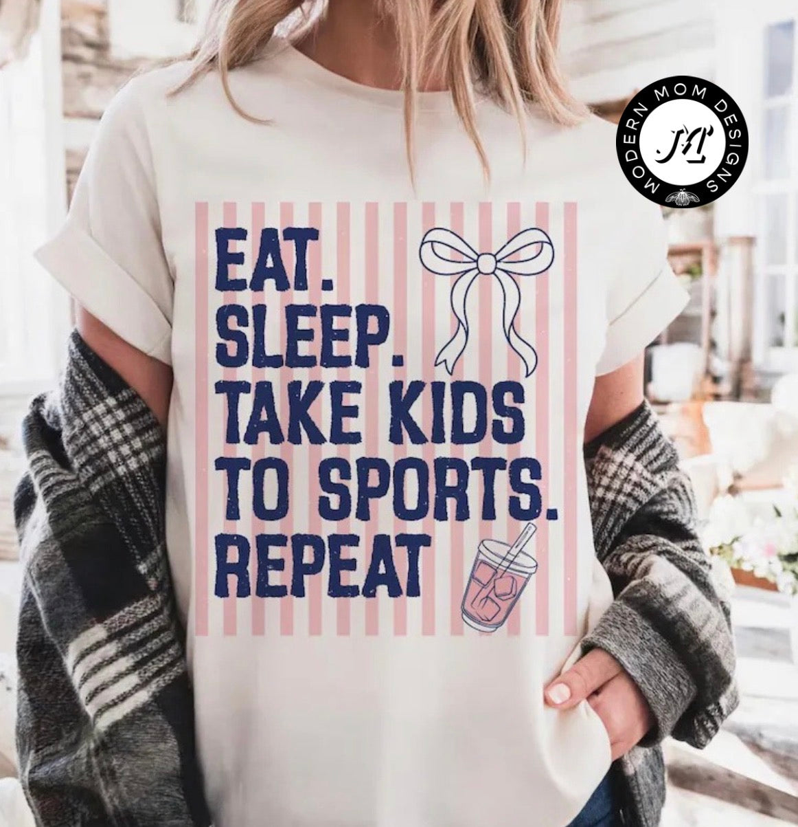 Eat. Sleep. Take kids to sports. Repeat. (tee shirt, crewneck or hoodie)