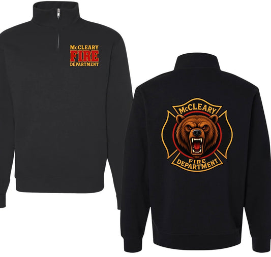 McCleary Fire Dept. quarter zip-ash grey