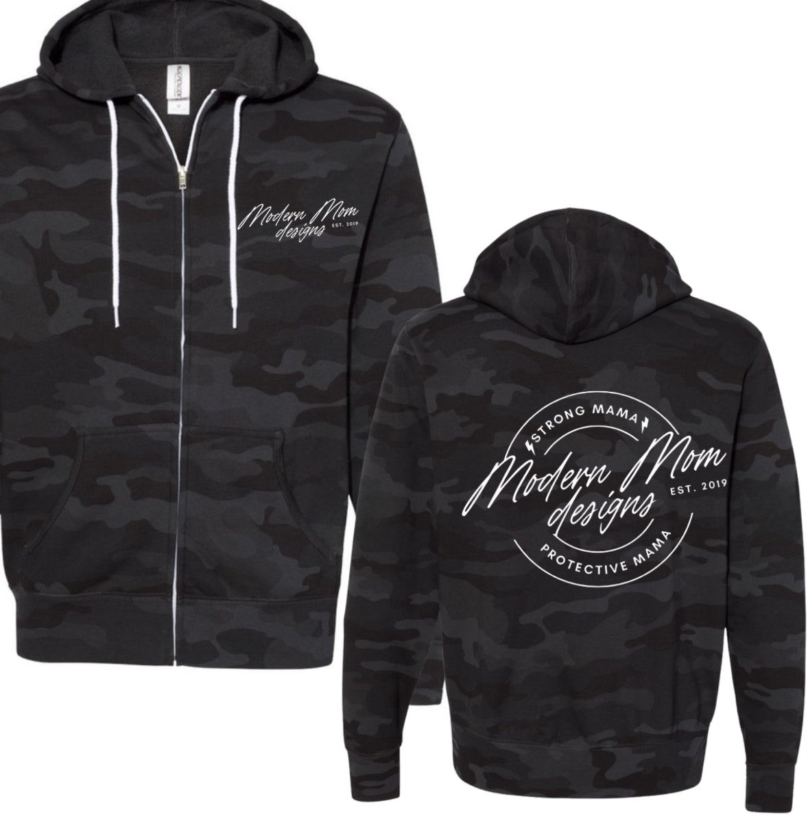 Summer nights logo zip up black camo