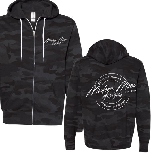 Summer nights logo zip up black camo