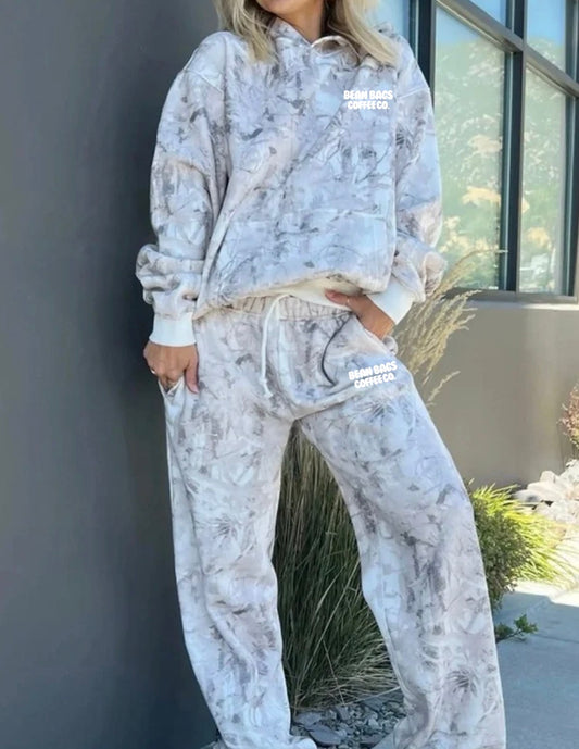 Bean Bags Coffee Co. exclusive camo sweats (puff print white)