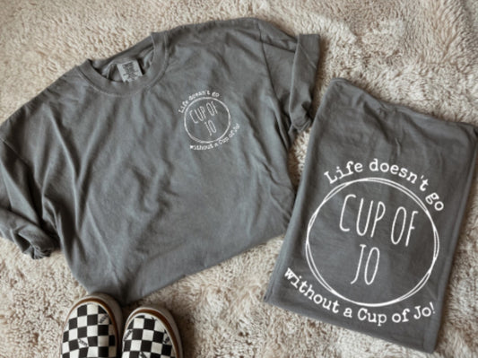 Cup of Jo tee shirt (comfort colors pepper)