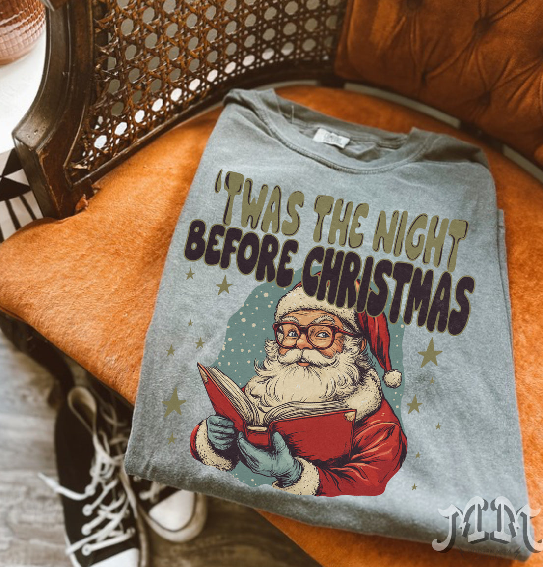 Twas’ the night before Christmas (pepper/vintage black)  ADULT(tee, crewneck or hoodie )