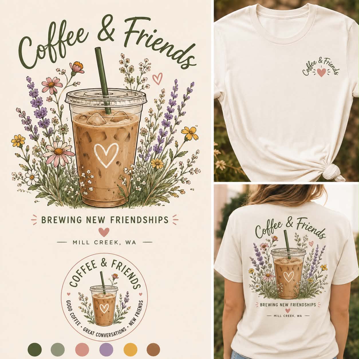 Custom: Coffee & friends tee