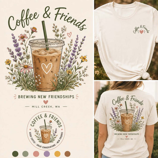 Custom: Coffee & friends tee