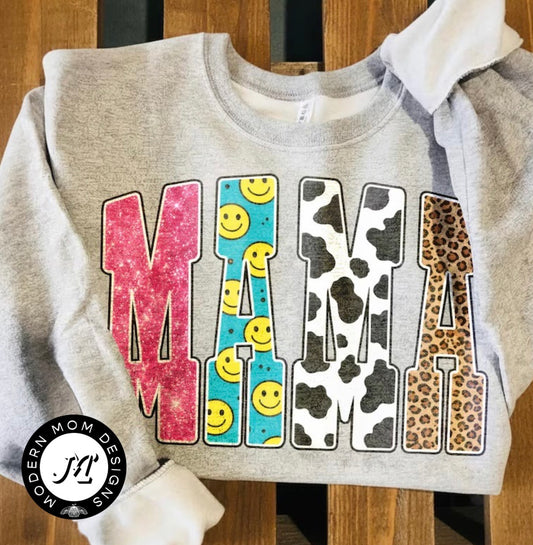Mama smile pattern(tee, crewneck, or hoodie) m