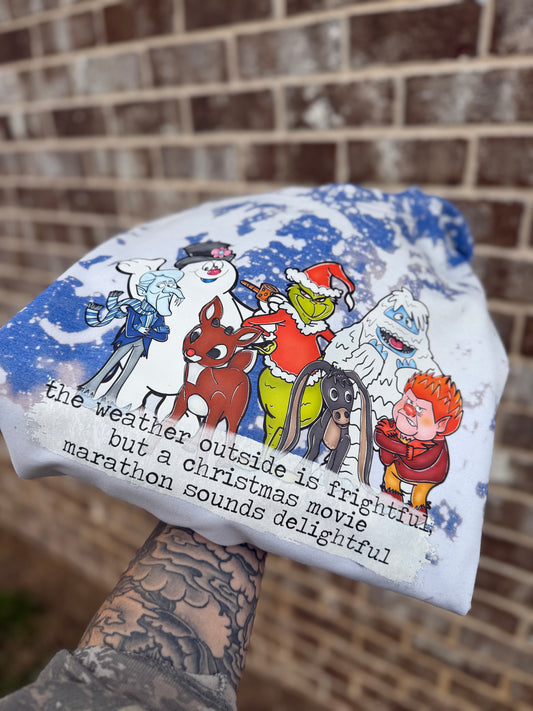 Christmas Characters bleached out crewneck SIZE XL